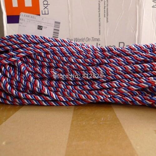 100 Meters 5mm Red White Blue Mix Color Decorative Polyester Twisted Rope 20 Colors Available