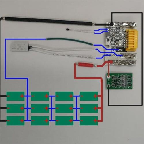 14.4V Lithium Battery PCB Circuit Board Battery Case Set with LED battery label for Makita Lithium Battery BL1490