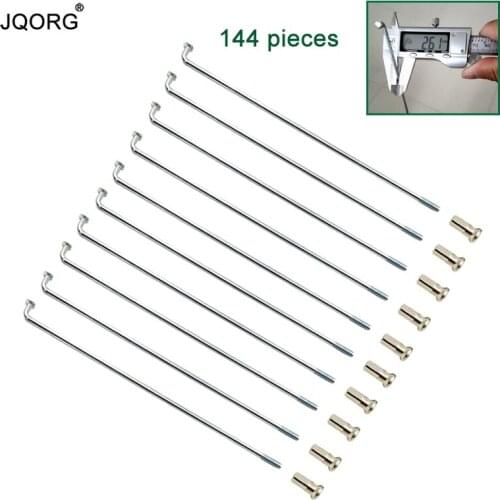 144 Pieces A Lot 12 K Diameter 2.6 mm J-bend Galvanization Surface Sliver and Light Blue Color Electric Bicycle Wheel Spokes