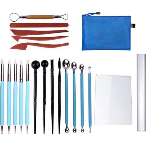 15/20 Piece Set Pottery Carving Combination Tool Set Soft Clay Pottery Tool Indentation Point Drill Pen Tool Set Pottery Tools
