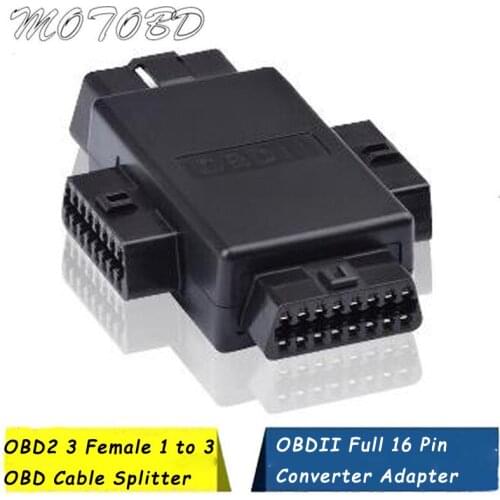 3 in 1 16 Pin OBD2 Car Connector Plug 1 Male To 3 Female ELM327 Multi-function Plug Diagnostic Cables Tool Car Connector Adapter