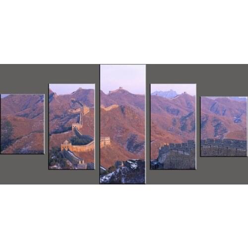 5 Panel Painting Home Decorative Art Picture Paint On Canvas Prints The Mystery Of Great Wall