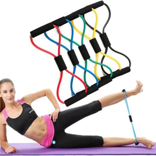 8 Word Chest Expander Rope Workout Muscle Fitness Rubber Elastic Bands Yoga Gum Fitness Resistance Bands For Sports Exercise