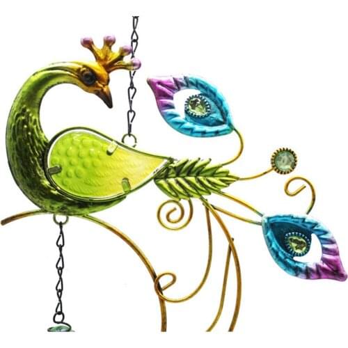 80% Hot Sales!!! Colorful Peacock Pendant Bell Wind Chimes Indoor Outdoor Balcony Garden Decor