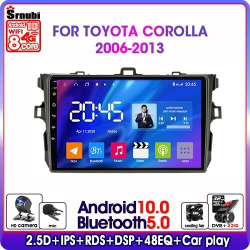 Android10.0 For Toyota Corolla E140/150 2006-2013 2Din 4G net Wifi 8-core GPS Mltimedia PlayerGPS Navigation RDS DSP Auto radio