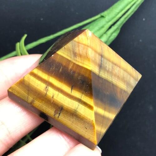 Natural tiger eye stone crystal pyramid gem mineral, suitable for meditation therapy home decoration