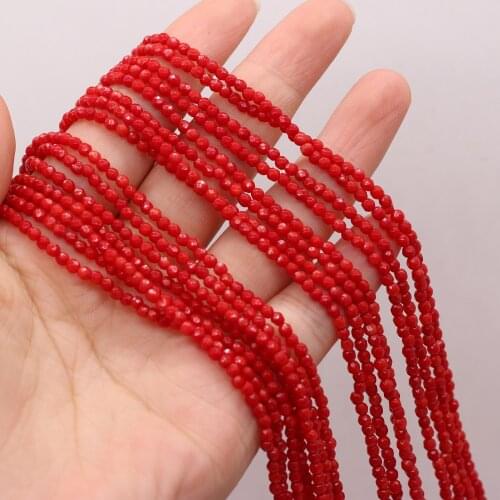 2021 New AAA Coral Beaded Red Round Section Loose Spacer Beads for Jewelry Making Necklace DIY Bracelet Accessories 3mm 36cm