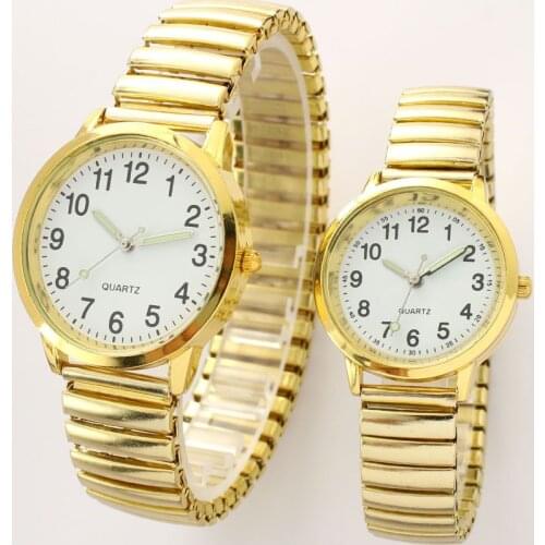 Best selling trending stainless steel gold mens watch fashion casual simple waterproof mens womens couples watches gifts