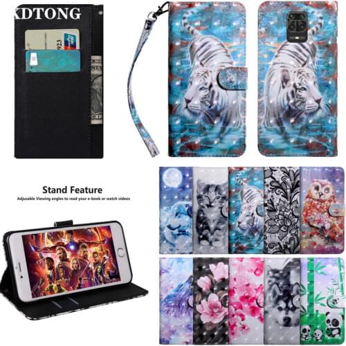 Painted Phone Case for Xiaomi Redmi Note 9 Pro 4G 5G 9A 9T Etui Flip PU Leather Wallet Card Slot Magnetic Stand Protection Cover
