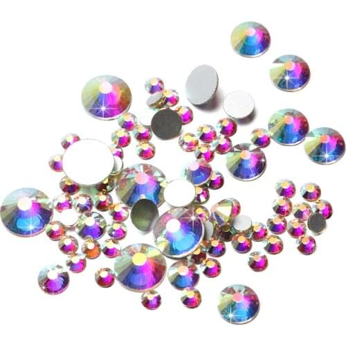 AB Color Glitter Rhinestones Crystal Applique Non Hotfix Rhinestone for Nails Decoration Makeup Clothes Shoes