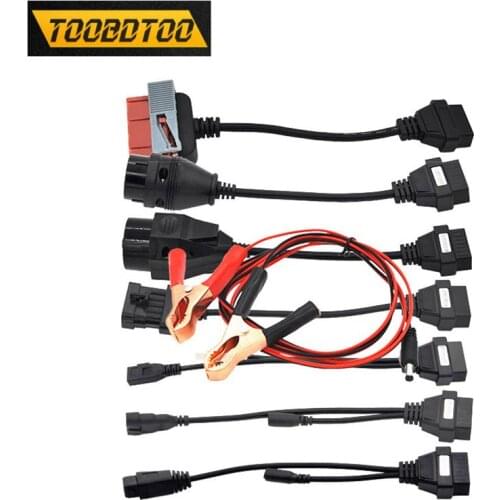 8PC Car/Truck Diagnostic Tool For Truck/Car 8Pcs Cables OBD2 Connectors For TCS Pros For Truck Cables Full Set 8 Pc