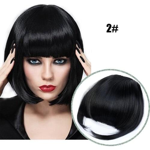 Thick Hair Bangs Straight Neat Fringes Clip In Hair Extensions Synthetic Thin Air Bangs Heat Resistant Fiber Blunt Bangs