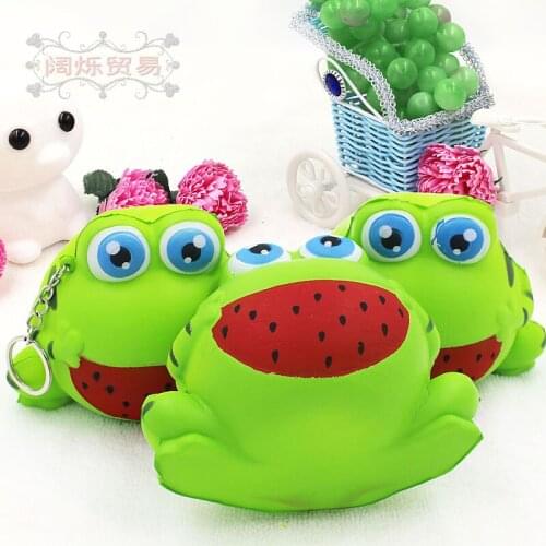 10pcs/pack Realistic Frog Shape Slow Rise Squeeze Toys Soft PU Animals Scented Squishy Frog Toys for Children Stress Relief Toy
