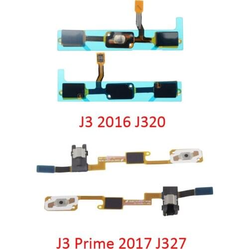 Home Button Earphone Flex For Samsung J3 Prime 2016 2017 J327 J320 Original Phone New Menu Audio Jack Flex Cable Repair Parts