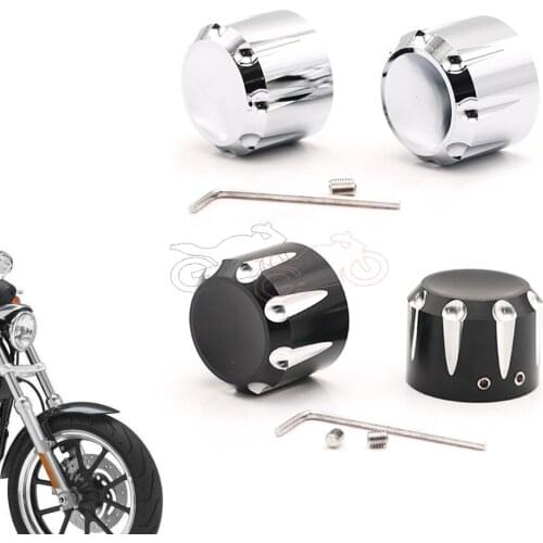 For Harley Sportster XL 883 1200 Dyna Softail Fat Boy Touring Street Road Electra Tri Glide Front Axle Nut Covers Cap 2colors
