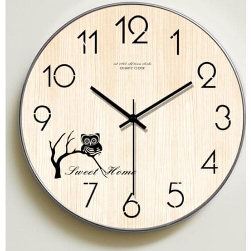 Creative personality mute creative clock wall clock cute owl