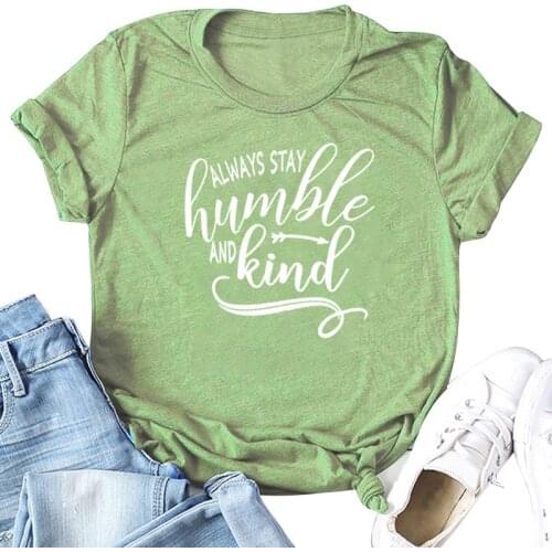 Christian women Plus Size T-shirt Humble And Be Kind Believed Faith Short Sleeve Black Cotton O-neck Top Tees For Women Ladies