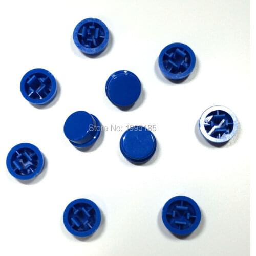 30pcs Blue Round Tactile Button Caps For 12 *12 *7.3mm Tact Switches Plastic Swirch Key Cap Blue Color