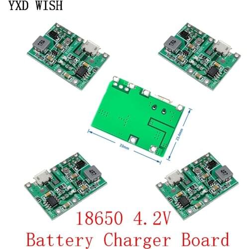 5pcs NEW Lithium Li-ion 18650 3.7V 4.2V Battery Charger Board DC-DC Step Up Boost Module TP4056 DIY Kit Lithium Battery Charging