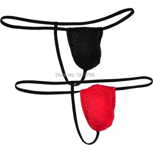 Mens Breathable Fabric Thong Briefs Underwear Bulge Pouch String Bikinis T-Back