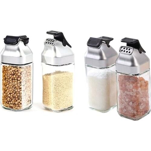 4Pack Salt And Pepper Shakers Set - Glass Salt Shaker With Sealed Lid -Cute Spice Dispenser For Kitchen Or Restaurant