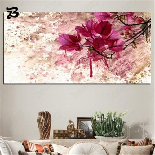 Canvas Painting Wall Art Abstract Modern Red Flowers Oil Painting Canvas Posters Prints Decorative Wall Picture for Living Room