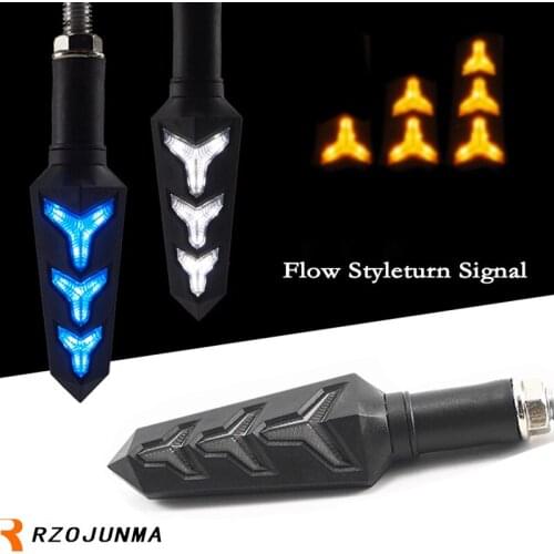 Newest Style Water Flowing Motorcycle Universal Turn Signal Sequential Flowing Indicator+Running Light Blinker Flexible Light