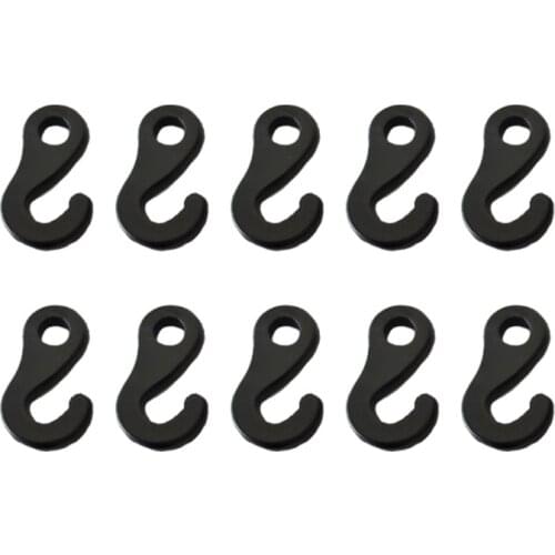 2021 New 10 Pcs Plastic Shock Backpack Bungee Cord Karabiner Hook Elastic Cord Rope End Buckle Camping Tent Fasten Hanging Tool