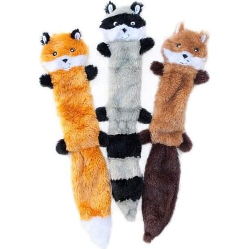 2021 New Pets Plush Toys Cute Fox Shaped Animal Plush Toy Dog Chew Squeaky Whistling Dog Toy Interactive Pet Training Supplies