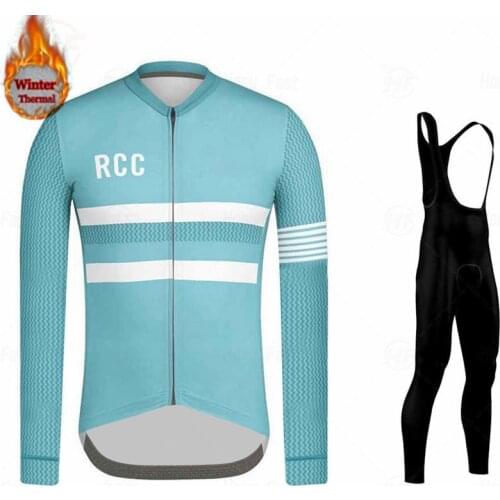 New Warm 2021 Winter Thermal Fleece Cycling Jersey Set Mens Outdoor Riding MTB Ropa Ciclismo Bib Pants Set Cycling Clothing