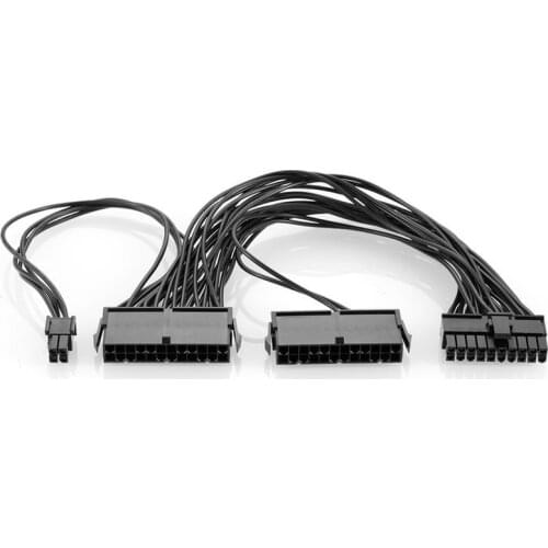 New Power Supply Splitter Dual PSU Power Adapter Cable 24 Pin 20+4pin Dual PSU AT X 30cm Power Supply Extend Line Computer