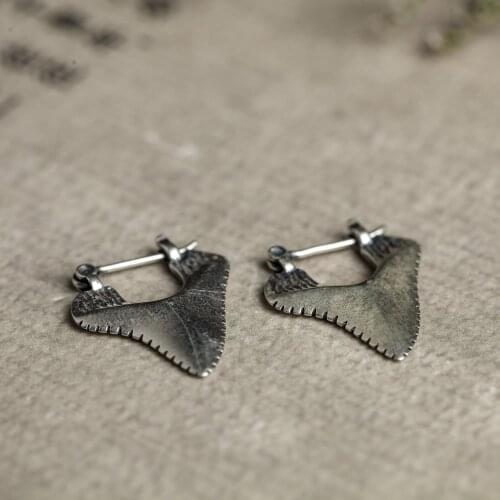 925 Sterling Silver Shark Teeth Stud Earrings Women Punk Earrings Vintage Party Wedding Jewelry Gifts for Girls Women Jewelry