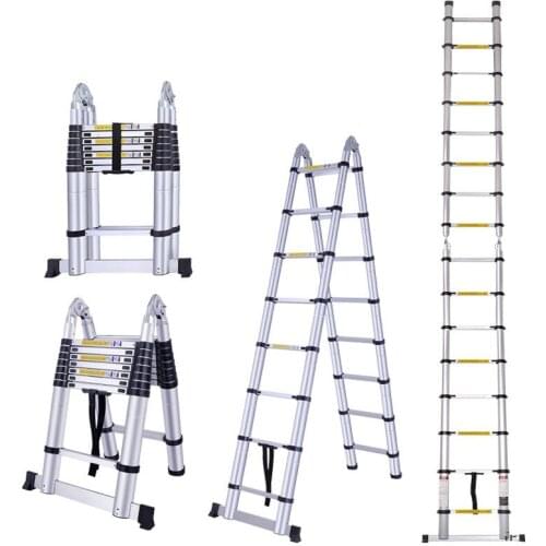 Herringbone Ladder Foldable Telescopic Home Ladder Stable Anti-skid Thickening Aluminum Ladder Portable Engineering Ladder S0335