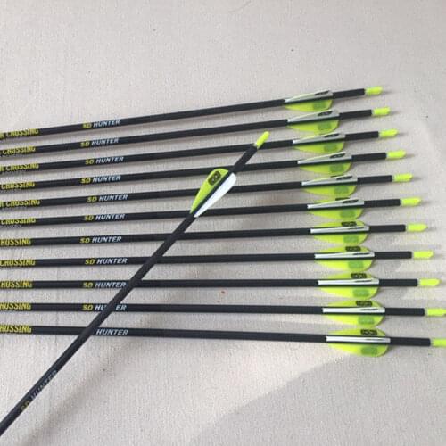 6/12pcs Archery 100% Pure Carbon Arrows ID4.2 Sp600 700 800 900 Recurve Compound Bow Arco Recurvo Hunting Shooting