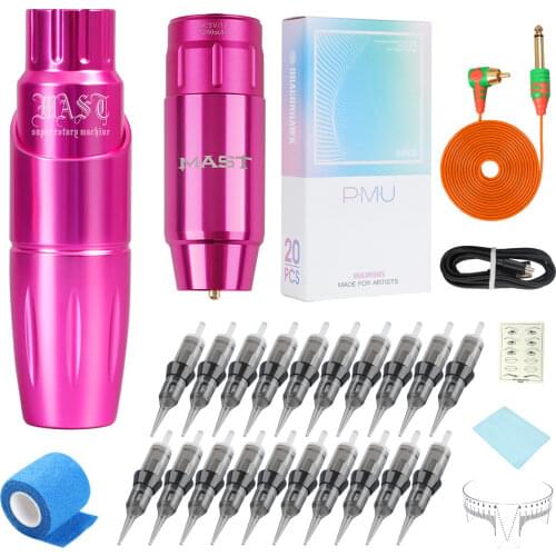 Mast Tour Tattoo Rotary Pmu Pen Machine with Mast Wireless Battery Power Setrotary PMU Permanent Makeup Kit Needles Supply Set