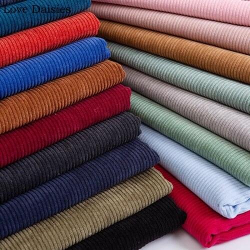 8W Corduroy Solid BLACK GREEN BLUE CAMEL WHITE PINK Thick Fabrics for Winter Apparel Hat Outwear Pants Craft Shirt