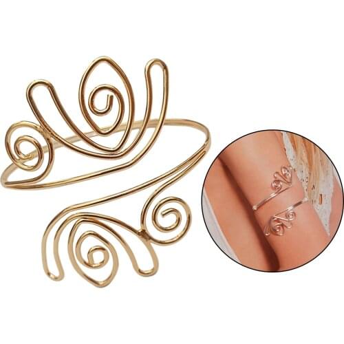 Swirl Upper Arm Cuff Bangle Bracelet Armband Beach Summer Party Jewelry