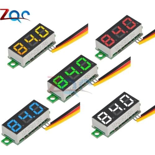 0.28 inch Voltmeter DC 0-100V 3-Wire Mini Gauge Voltage Meter LED Display Digital Panel Voltmeter Meter Detector Monitor Tools