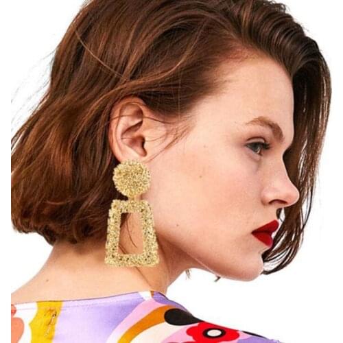 Acrylic Earrings 2020 Ms. Fashion New Creative Big Square He Bo Shaped Earrings Bohemia Jewelry Gift Earings For Women