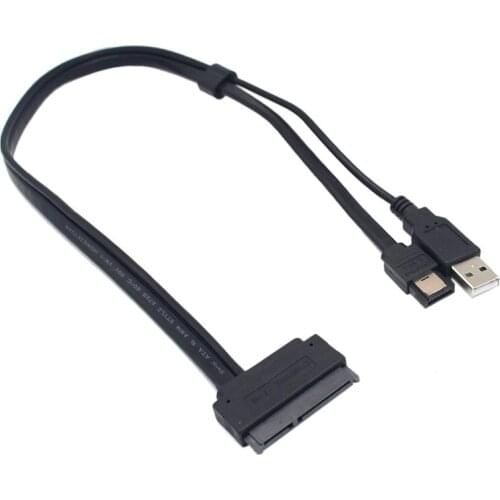 2.5 inch Hard Disk Drive SATA 22Pin to eSATA Data USB Powered Cable Adapter for Optimized For SSD, Support UASP SATA III\EC-SSHD
