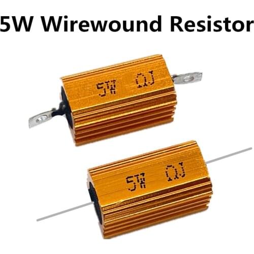 1PCS 5W 8R 10R 12R 15R 18R 20R 22R 30R 5KR aluminum Power Metal Shell Case Wirewound Resistor 5K 8 10 12 15 18 20 22 30ohm 5W 5