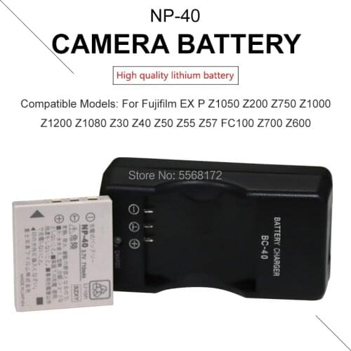 1PCS NP-40 NP-40N 3.7v 710mAh Li-ion Battery for FUJIFILM BENQ DLI-102 KODAK KLIC-7005 PENTAX D-LI8 D-Li85 With BC-40 charger