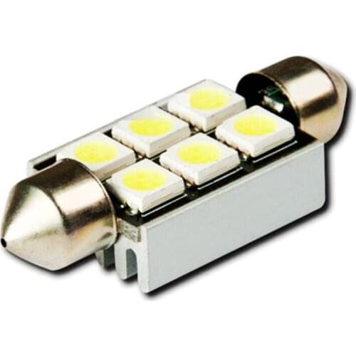 10pcs 39mm c5w 6 smd 5050 Led canbus error free Car Festoon Light Auto Lamp no obc error white 12V 10X