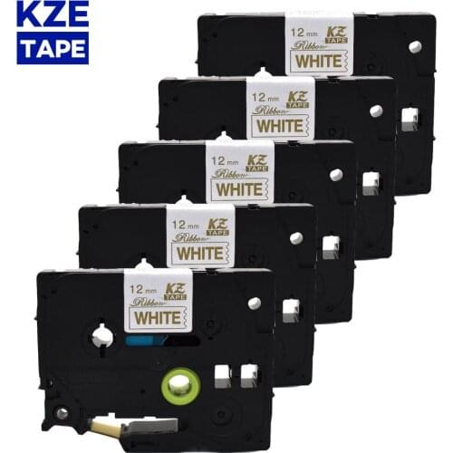 12mm*4m Tze-R234 gold on white TZe Satin Ribbon Label Tape for Brother P-touch ribbon printer tz-R234 tze R234 TZ-R234 tze tape