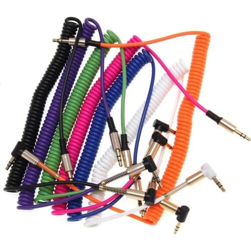 3.5 Jack AUX Audio Cable 3.5MM Male To Male Cable for Phone Car Speaker MP4 Headphone 2M Jack 3.5 Spring Audio Cables 100pcs/lot