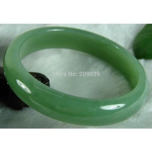 Certified Natural Green Chinese Hetian Nephrite Jade Bangle Bracelet 59MM