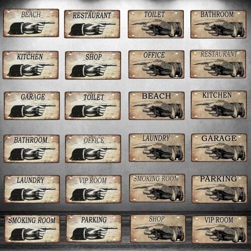 Packing Decorative Signs License Plate Toilet Plaque Tin Sign Wall Pub Shop Home Restaurant Art Decor 30X15CM DC-0188A