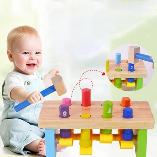 Wooden Pounding Bench for 1 Year Old Early Toy Toddler Creative Presents