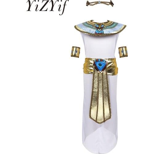 Children Egyptian Costumes for Kids Girls Halloween Cosplay Costume Egypt Princess Prince Family New Year Carnival Party Dress