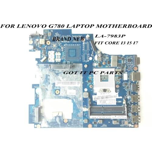 FAST SHIPPING,BRAND NEW ,QIWG7.LA-7983P G780 MAINBOARD. FOR LENOVO G780 LAPTOP MOTHERBOARD, UMA MAINBOARD. CPU CORE I3I I5 I7